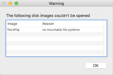 Xcode No Mountable File Systems Dmg Mac Sierra